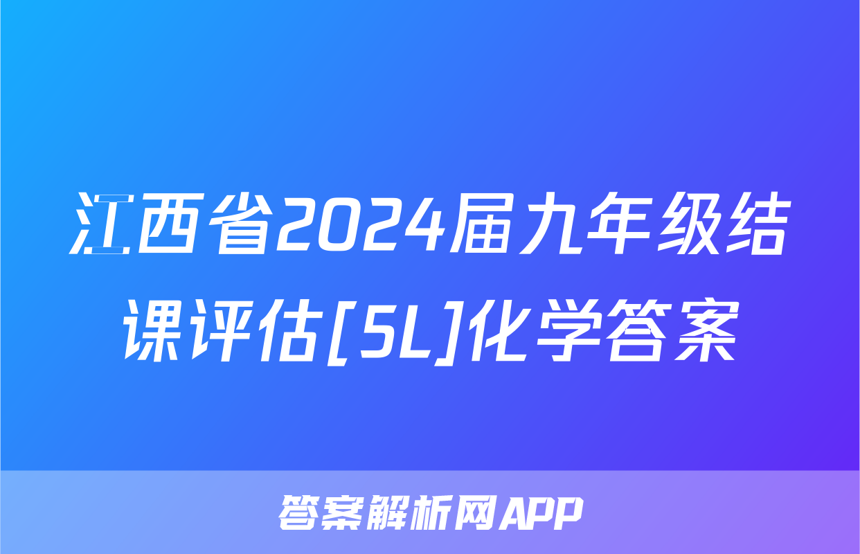 江西省2024届九年级结课评估[5L]化学答案