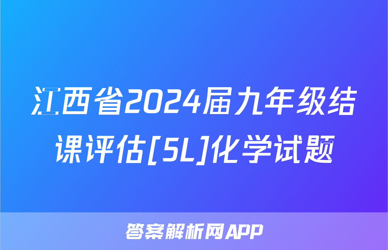 江西省2024届九年级结课评估[5L]化学试题