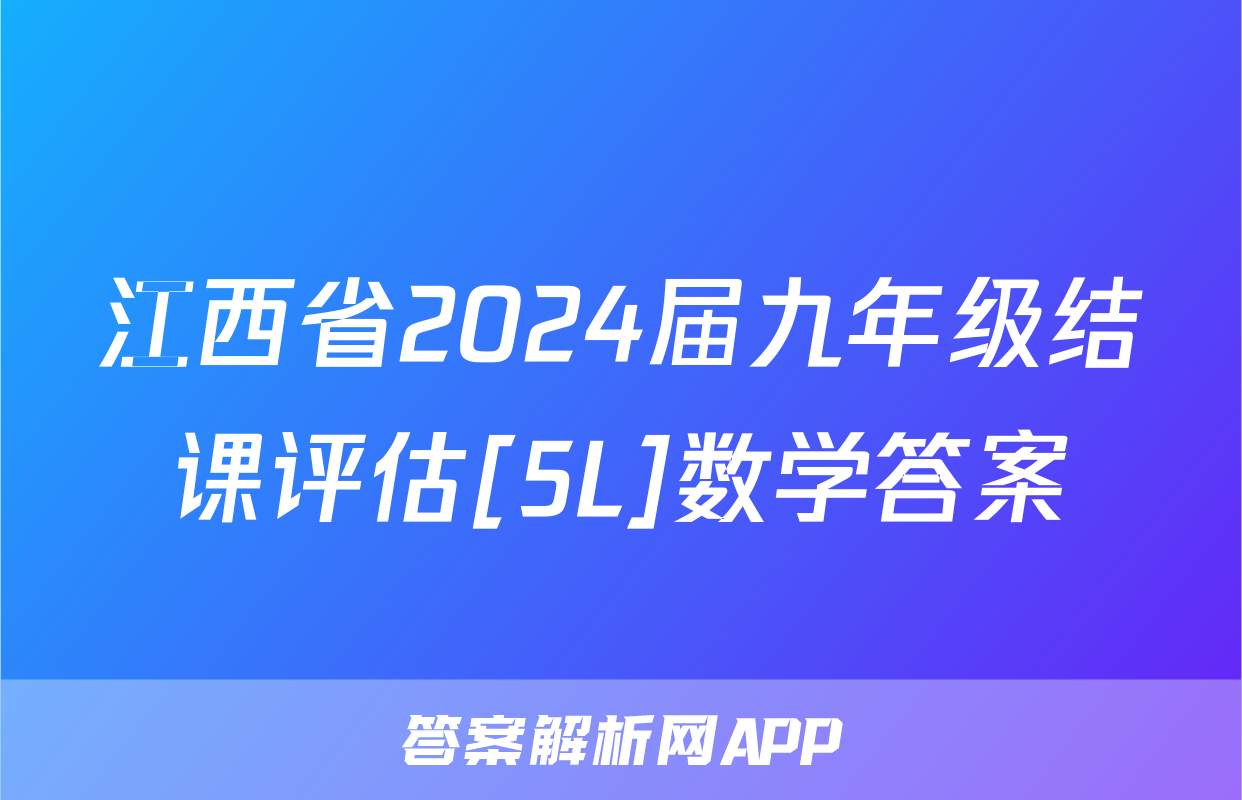 江西省2024届九年级结课评估[5L]数学答案