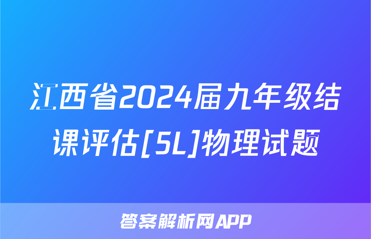 江西省2024届九年级结课评估[5L]物理试题
